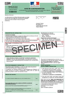 Avis de contravention